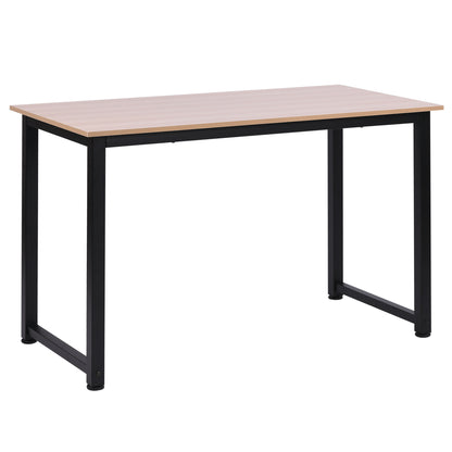 Modern Desk Study Table with Steel Frame and Adjustable Feet Computer Desk for Home Office 120x60x76 cm Black