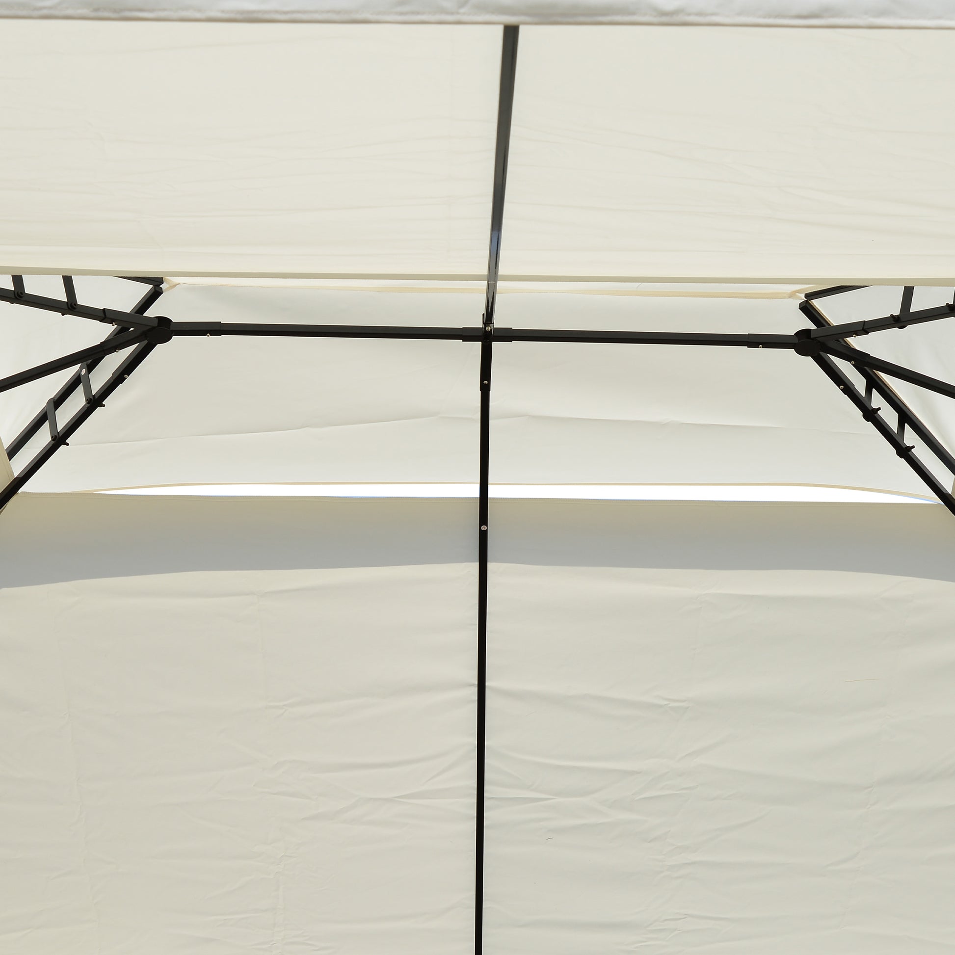 Garden Gazebo 10x13ft Pavilion for Outdoor with Double Roof Vent and 4 Stable Steel Columns for Parties Events Patio Cream