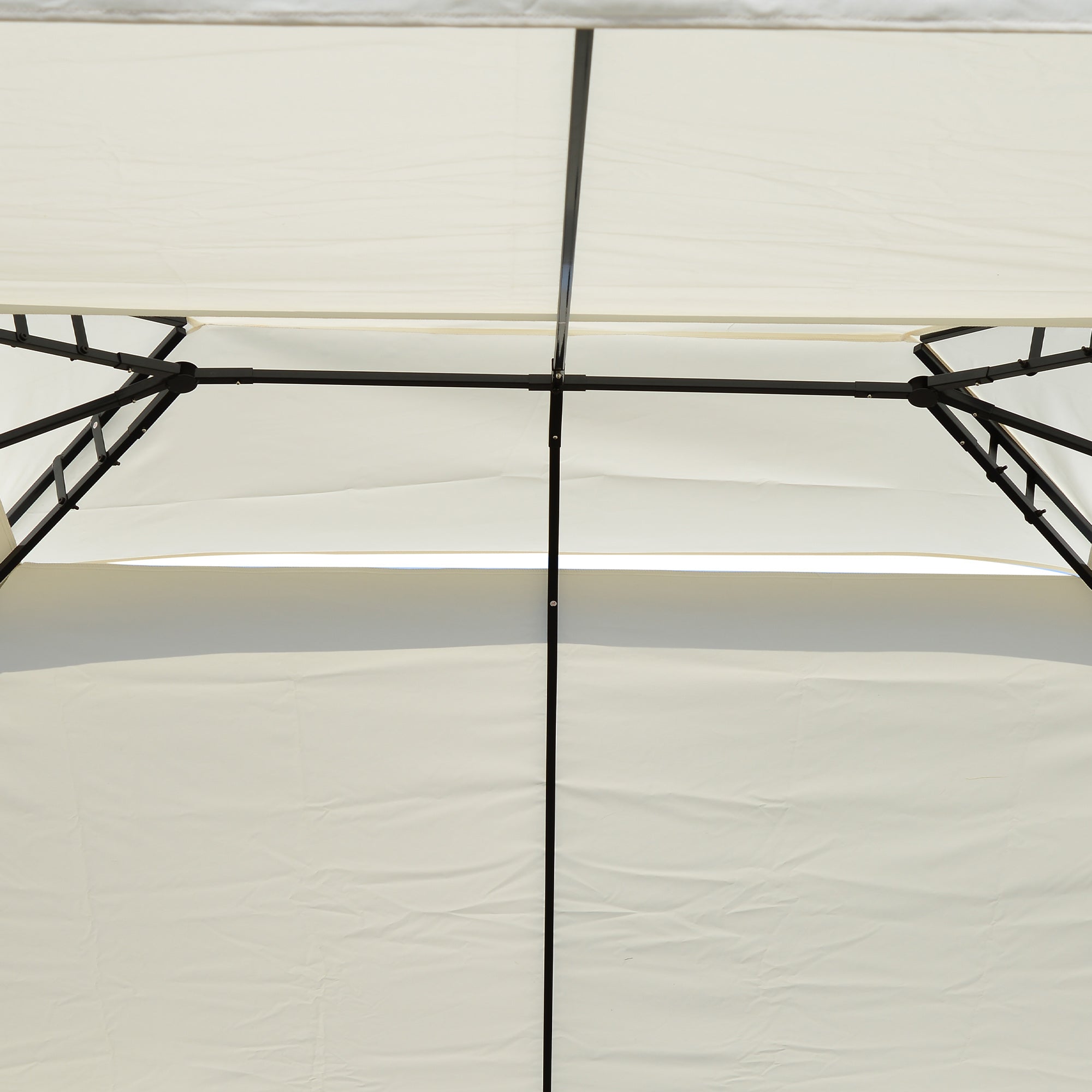 Garden Gazebo 10x13ft Pavilion for Outdoor with Double Roof Vent and 4 Stable Steel Columns for Parties Events Patio Cream