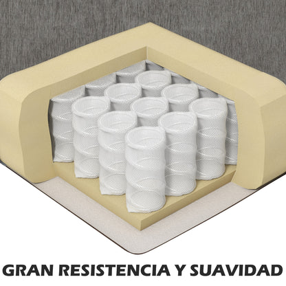 Corner Sofa L-Shaped Sofa Upholstered in Polyester Reversible Chaise Longue with 3 Cushions for Living Room Load 180 kg 186x130x84 cm Brown Taupe