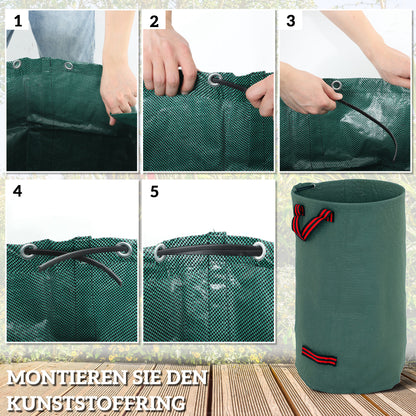 Garden Bag 3x120L Waterproof Garden Waste Bag with Handles, Stable Leaf Bag, Self-standing Garden Bags with UV Protection, Reusable Garden Waste Bags for Garden Waste Greenery