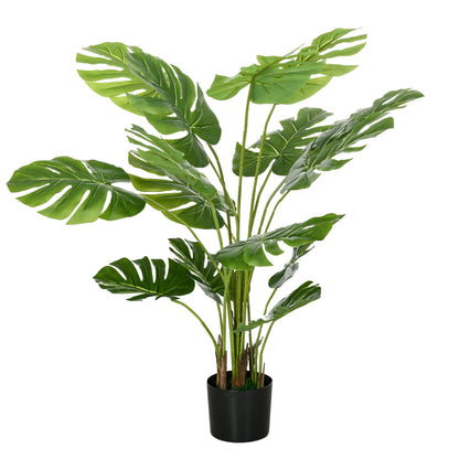 Artificial Plants, Artificial Monstera Deliciosa, 120 cm Artificial Plant with 15 Branches, Indoor Plant, Artificial Tree, Plant Decoration for Indoor, Green