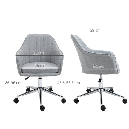 Office Chair Desk Chair with Adjustable Height Swivel for Desk Office Computer Elegant Load 120 kg 61x59x86-96 cm Gray