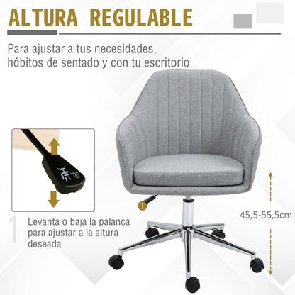 Office Chair Desk Chair with Adjustable Height Swivel for Desk Office Computer Elegant Load 120 kg 61x59x86-96 cm Gray