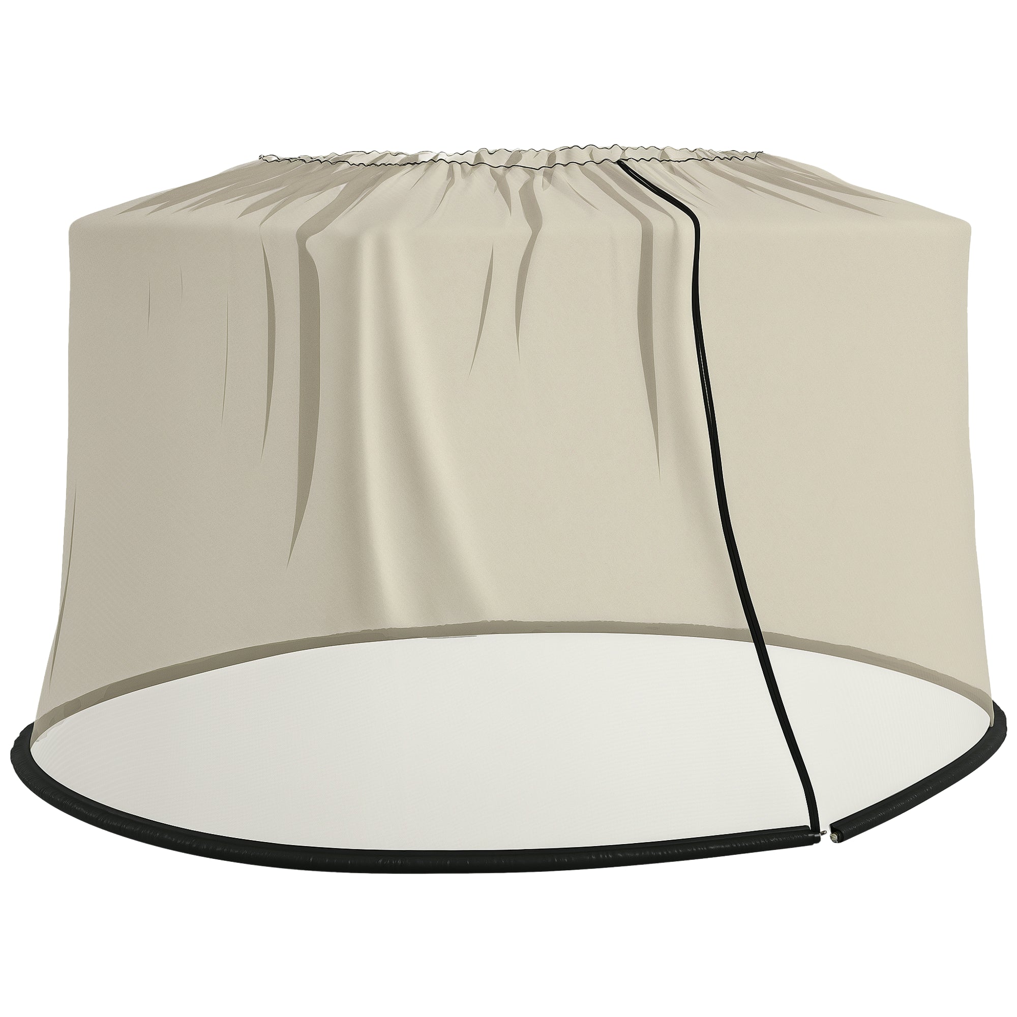 Cylindrical Mosquito Net for 3m Diameter Parasol with Zipper and Weighting in Beige