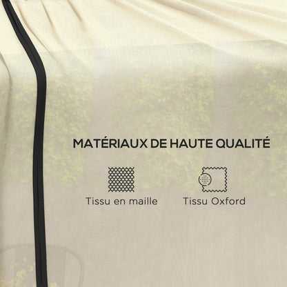 Cylindrical Mosquito Net for 3m Diameter Parasol with Zipper and Weighting in Beige