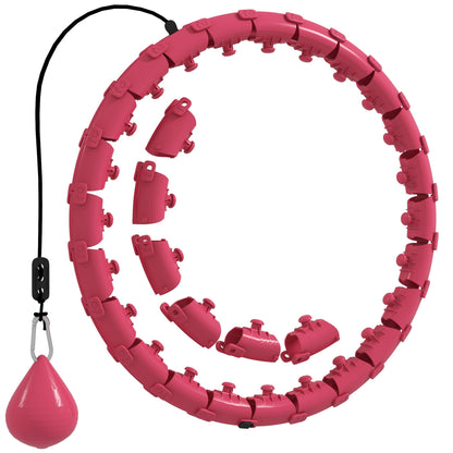 SPORTNOW Hula Hoop Ring with Massage Nubs, adjustable from 45 to 106 cm waist circumference, 24 removable segments, Fitness