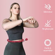 SPORTNOW Hula Hoop Ring with Massage Nubs, adjustable from 45 to 106 cm waist circumference, 24 removable segments, Fitness