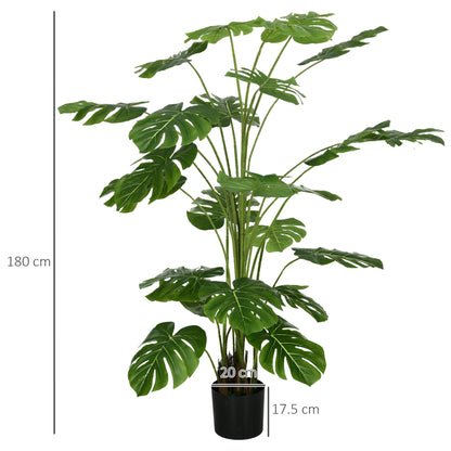 Artificial Plants, Artificial Monstera Deliciosa, 180 cm Artificial Plant with 24 Branches, Indoor Plant, Artificial Tree, Plant Decor for Indoor, Green