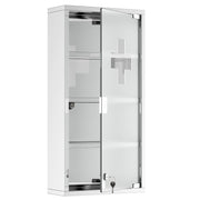 Medicine Cabinet Stainless Steel, Lockable Medication Cabinet with 4 Compartments, Glass Door Apothecary Cabinet for Medication Storage, 30 x 12 x 60 cm