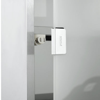 Medicine Cabinet Stainless Steel, Lockable Medication Cabinet with 4 Compartments, Glass Door Apothecary Cabinet for Medication Storage, 30 x 12 x 60 cm