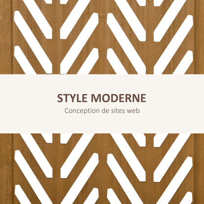 Wooden Lattice Room Divider Interior Folding Partition 4 Panels Natural Wood 160 x 170 cm