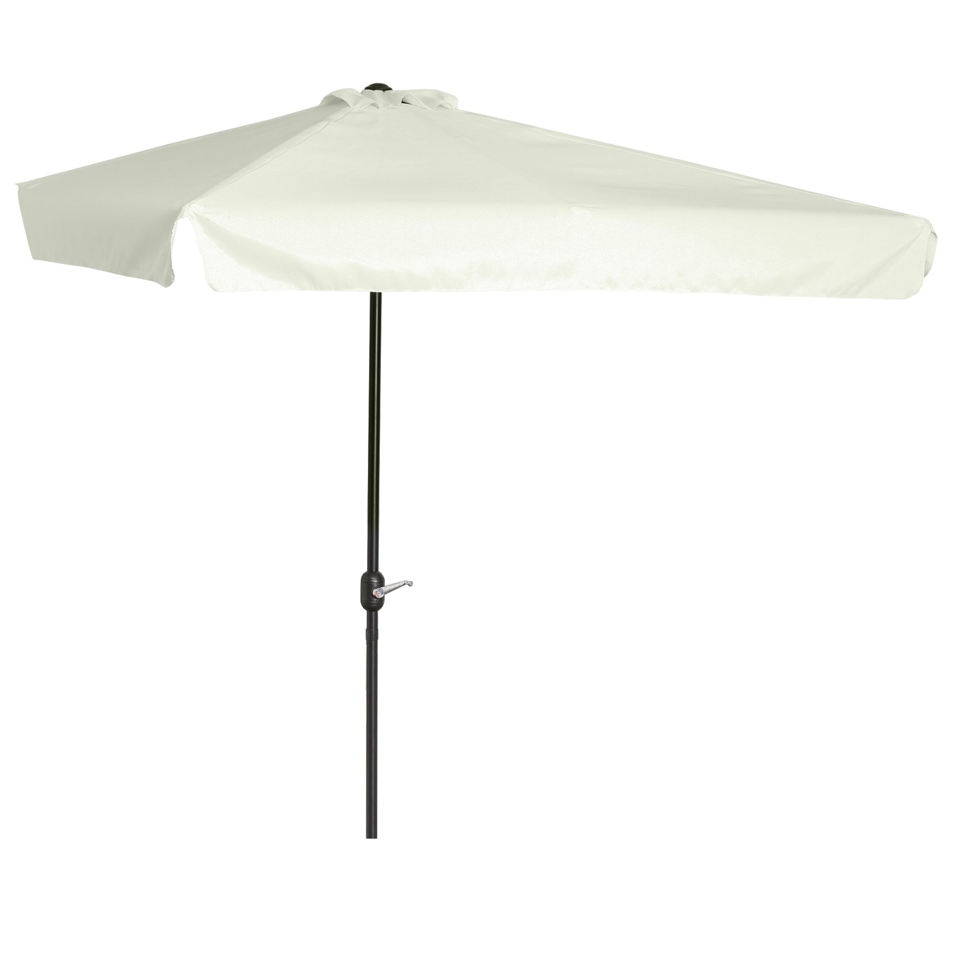 Rectangular Umbrella 230x130x249 cm Wall Parasol Half Umbrella with Crank UV Protection Waterproof Umbrella for Balcony Terrace Garden Cream
