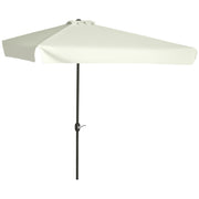 Rectangular Umbrella 230x130x249 cm Wall Parasol Half Umbrella with Crank UV Protection Waterproof Umbrella for Balcony Terrace Garden Cream