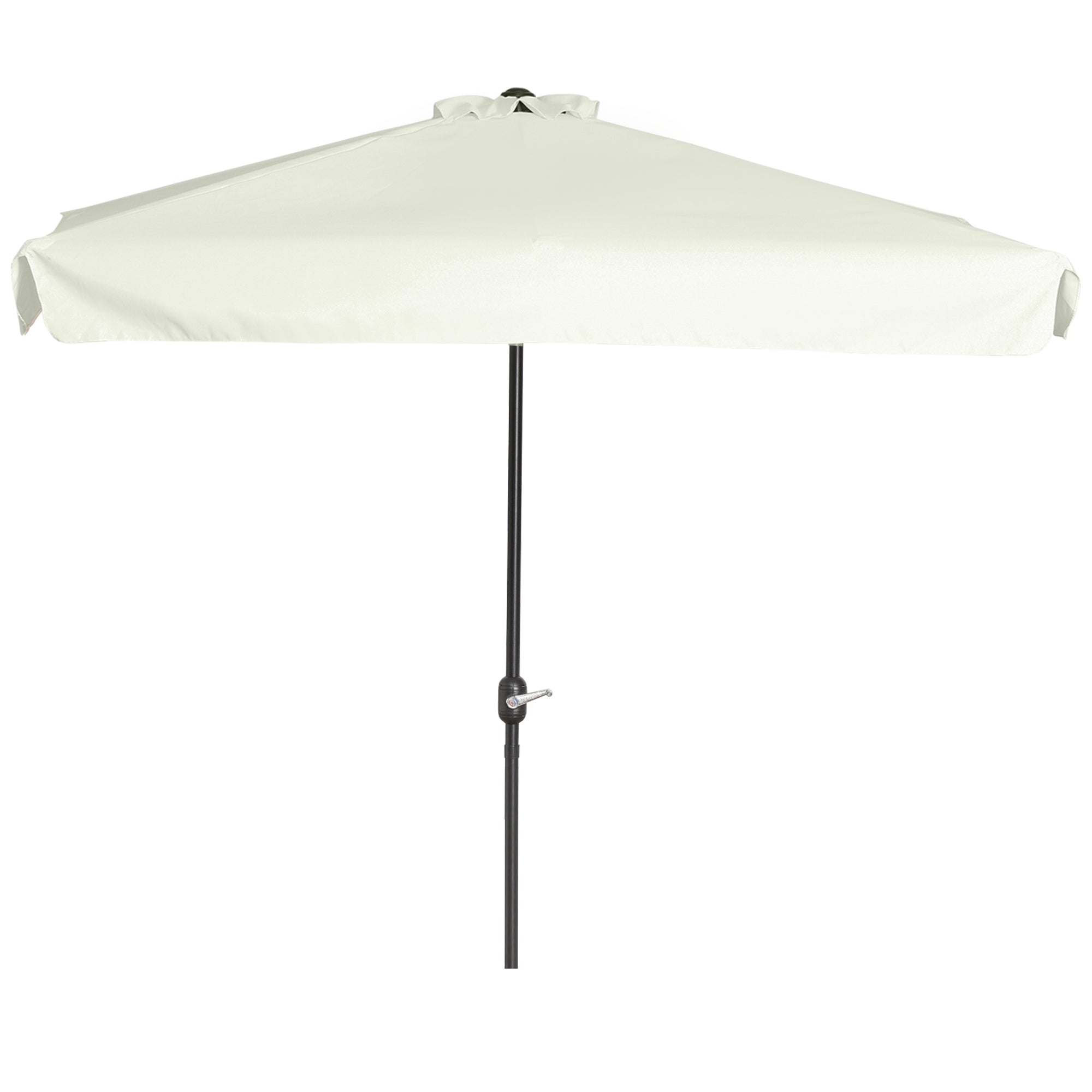 Rectangular Umbrella 230x130x249 cm Wall Parasol Half Umbrella with Crank UV Protection Waterproof Umbrella for Balcony Terrace Garden Cream