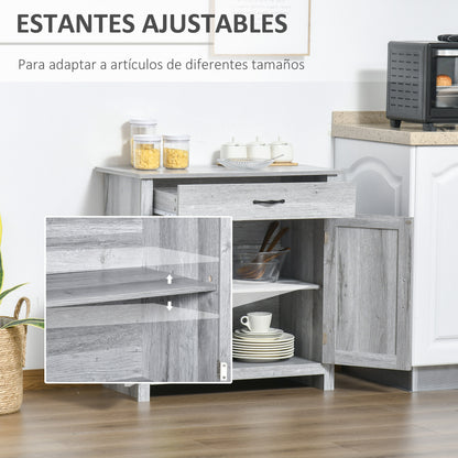 Kitchen Sideboard Buffet for Living Room with 1 Drawer 2 Doors and Adjustable Interior Shelf Decorative Auxiliary Furniture for Dining Room 80x39.7x80 cm Gray