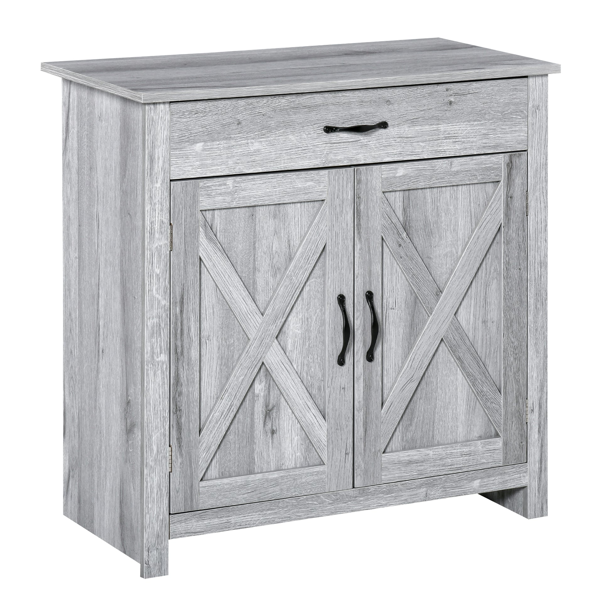 Kitchen Sideboard Buffet for Living Room with 1 Drawer 2 Doors and Adjustable Interior Shelf Decorative Auxiliary Furniture for Dining Room 80x39.7x80 cm Gray