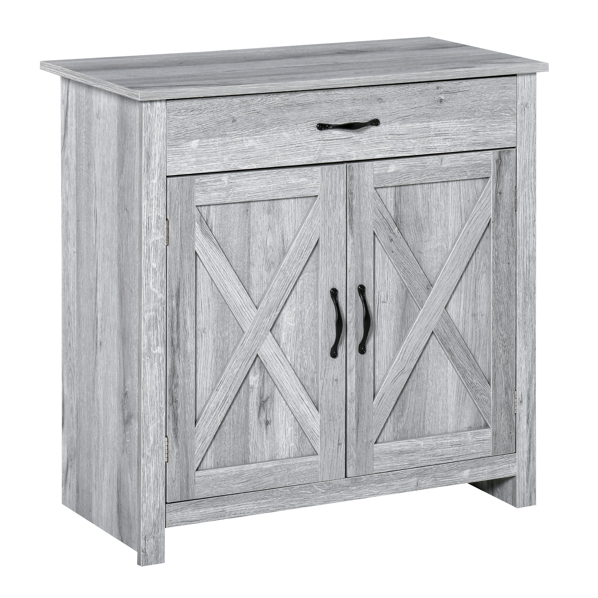 Kitchen Sideboard Buffet for Living Room with 1 Drawer 2 Doors and Adjustable Interior Shelf Decorative Auxiliary Furniture for Dining Room 80x39.7x80 cm Gray