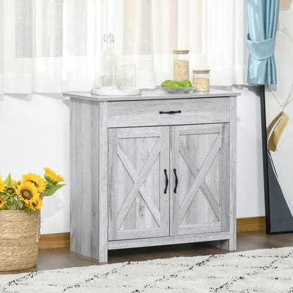 Kitchen Sideboard Buffet for Living Room with 1 Drawer 2 Doors and Adjustable Interior Shelf Decorative Auxiliary Furniture for Dining Room 80x39.7x80 cm Gray