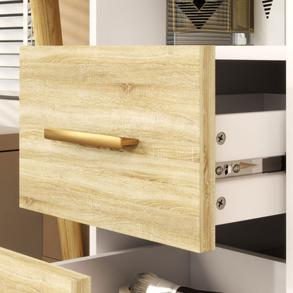 Makeup Vanity with Mirror and LED Lights Makeup Table with Adjustable Lighting 5 Drawers and 4 Compartments Vanity for Bedroom Living Room White