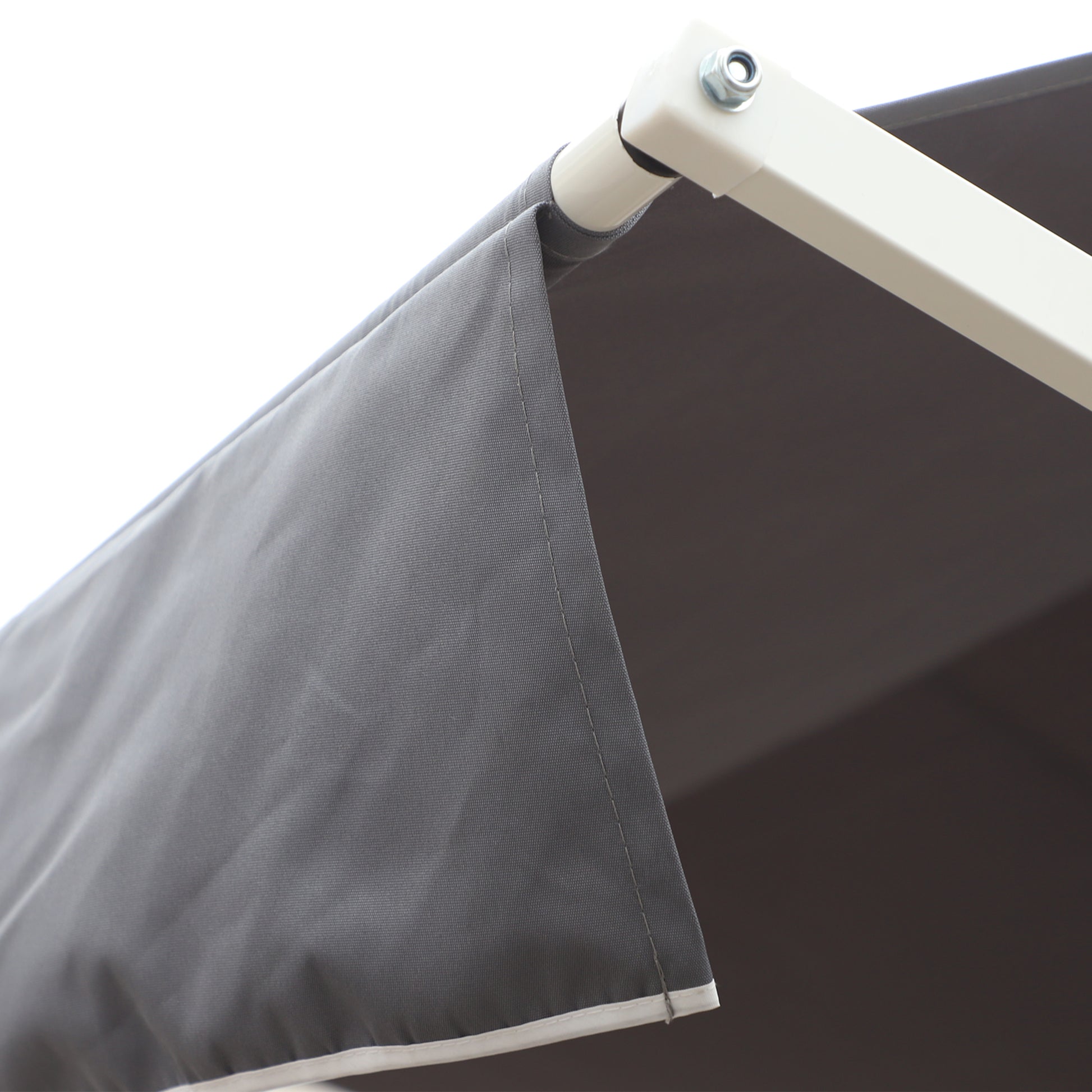 Freestanding Awning 4x3m Garden Sunshade with Folding Arm Crank Sun Protection Terrace Cover for Outdoor Garden Terrace Gray