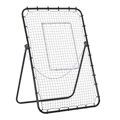 Soccer Rebounder, Foldable Soccer Goal, Kickback Rebound Wall with 4 Adjustable Levels, Metal Frame for Kids, Adults 123 x 73 x 178.5 cm, Black