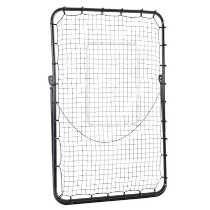 Soccer Rebounder, Foldable Soccer Goal, Kickback Rebound Wall with 4 Adjustable Levels, Metal Frame for Kids, Adults 123 x 73 x 178.5 cm, Black