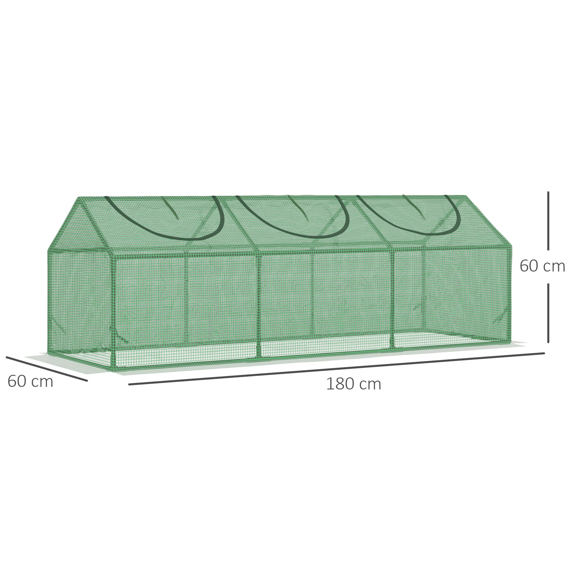 Greenhouse with Window PE Greenhouse Tomato House Cold Frame 180 x 60 x 60cm Green