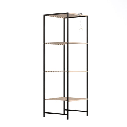 Bamboo & Steel 4-Tier Standing Shelf for Kitchen, Bathroom, Living Room & Hallway — 14.4 x 13 x 43.3 in, Natural