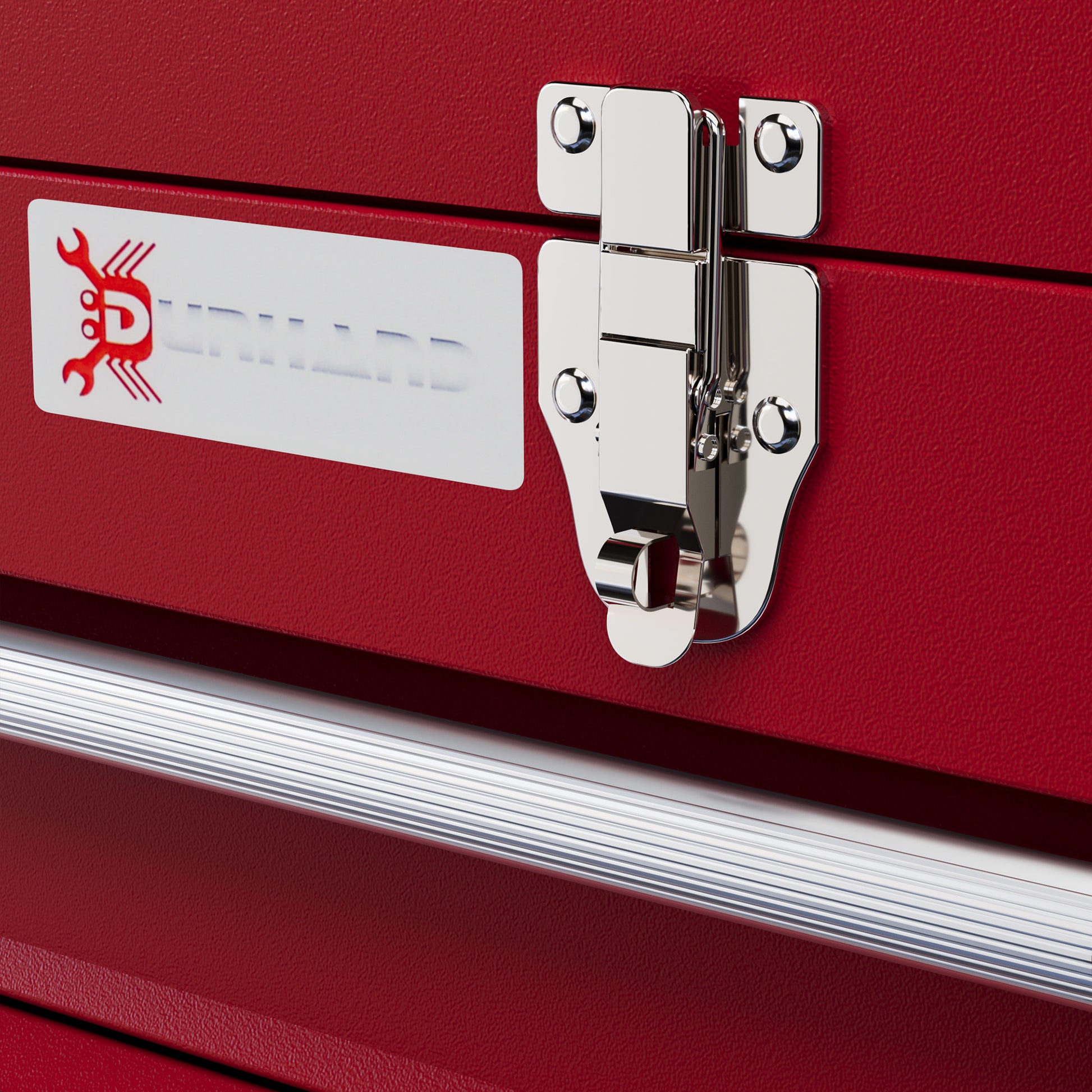 Empty Tool Chest, 51 x 22 x 39.5 cm Tool Box with 4 Drawers, Upper Storage Compartment, Handle, Tool Case with 2 Locks, Made of Steel, Red