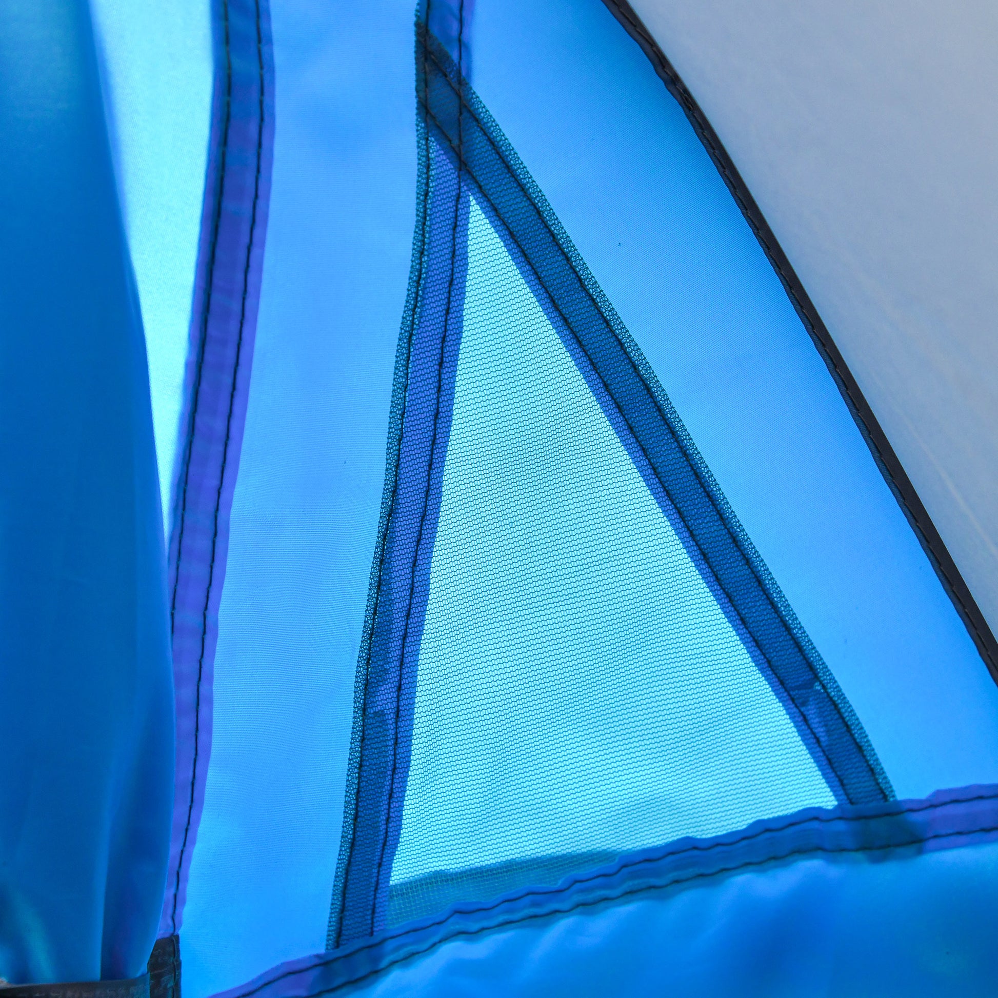 Pop-Up Tent for 1-2 People, Camping Tent for 3 Seasons, Polyester, Fiberglass, Blue+Gray, 220 x 108 x 110 cm