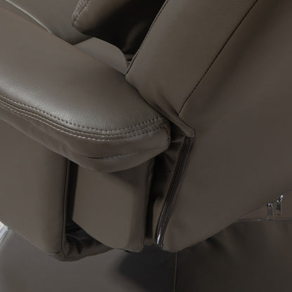 Recliner with Ottoman, TV Armchair with Reclining Function, Rocking Feature, High Backrest for Bedroom, Living Room, Faux Leather, Gray