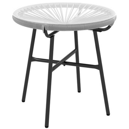 side table made of PE rattan round coffee table with glass tabletop tray garden table outdoor furniture coffee table sofa table bistro table for garden patio balcony, 50 x 50 x 50 cm, Gray
