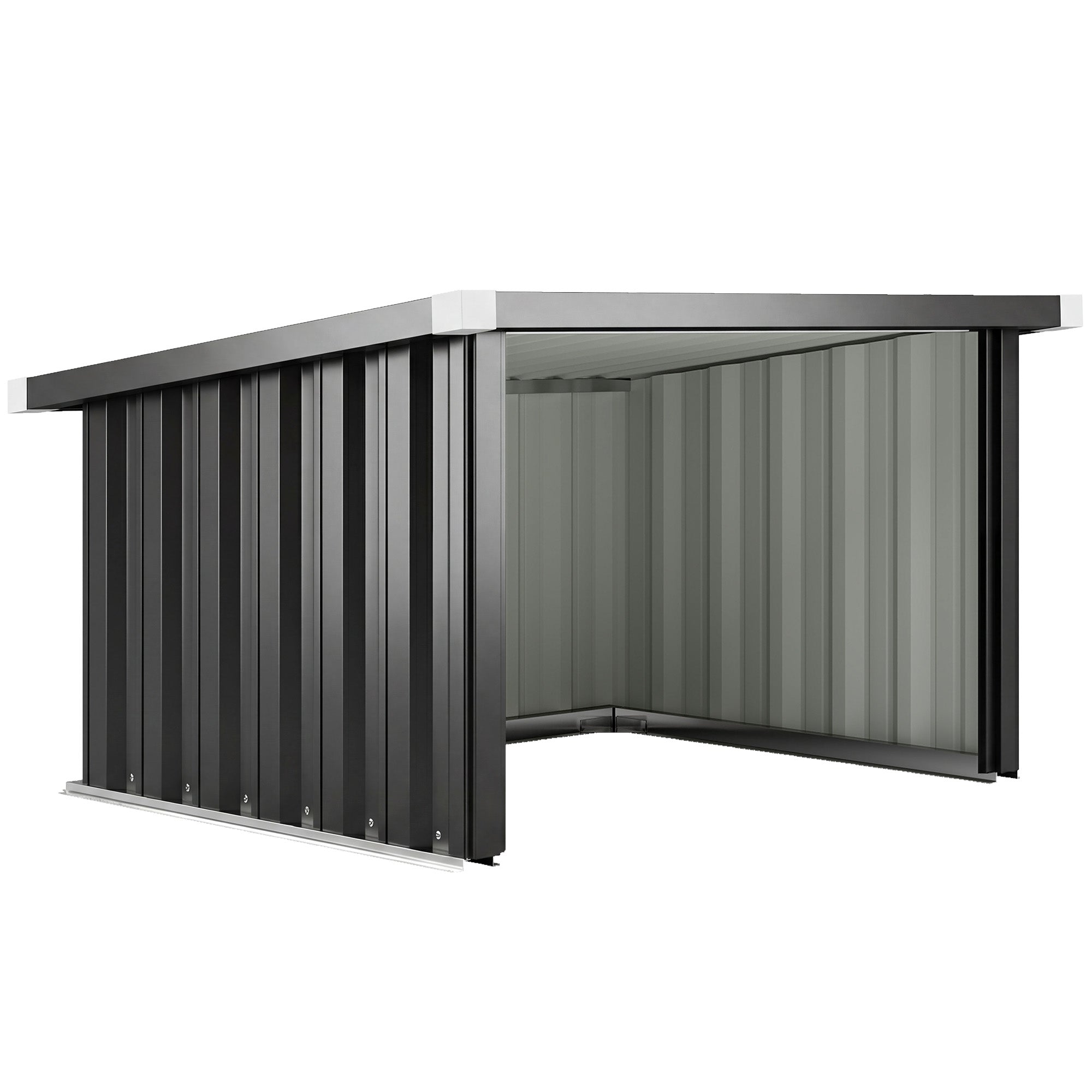 Galvanized Steel Robot Mower Garage with Sloped Roof — Easy Assembly, 108 × 86 × 62.5 cm (42.5 × 33.9 × 24.6 in), Dark Grey