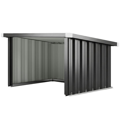 Galvanized Steel Robot Mower Garage with Sloped Roof — Easy Assembly, 108 × 86 × 62.5 cm (42.5 × 33.9 × 24.6 in), Dark Grey