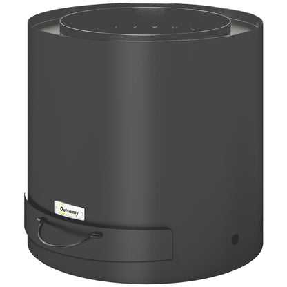 Fire Pit Ø45 x 42cm Made of Steel Fire Pit with Poker Ash Tray Fire Pits for Garden, Balcony Terrace, Outdoor BBQ Camping Black