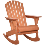Adirondack Wood Rocking Chair Natural Wood 77x94x97 cm for Garden Patio Outdoor Rustic Style Load 130kg Teca Color