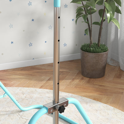 Folding Gymnastics Horizontal Bar for Kids - Adjustable Height from 88 to 128 cm - with Triangular Steel Base - Green