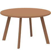 Small round coffee table, side table with non-slip feet, metal frame, for garden, balcony, terrace, living room, Ø 70 x 42 cm, orange