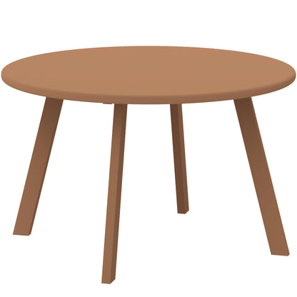 Small round coffee table, side table with non-slip feet, metal frame, for garden, balcony, terrace, living room, Ø 70 x 42 cm, orange