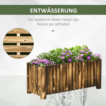 Raised Bed Planter Herb Bed Planting Bed Vegetable Flower Bed Flower Box, Pine Wood 100x38.5x40 cm