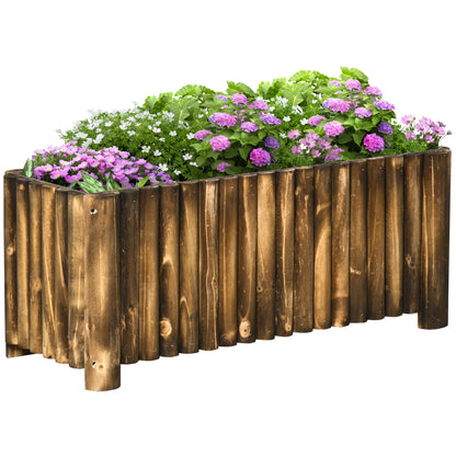 Raised Bed Planter Herb Bed Planting Bed Vegetable Flower Bed Flower Box, Pine Wood 100x38.5x40 cm