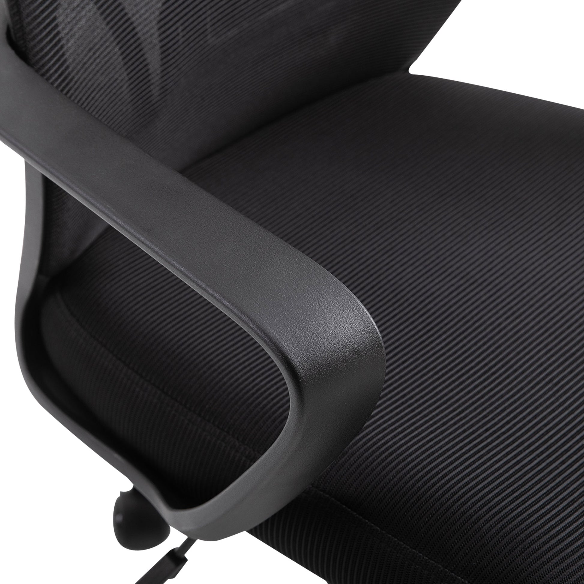 Office Chair Desk Chair Adjustable with Backrest Armrests Headrest Wheels and Rocking Function Load 120 kg 64x55x116-126 cm Black
