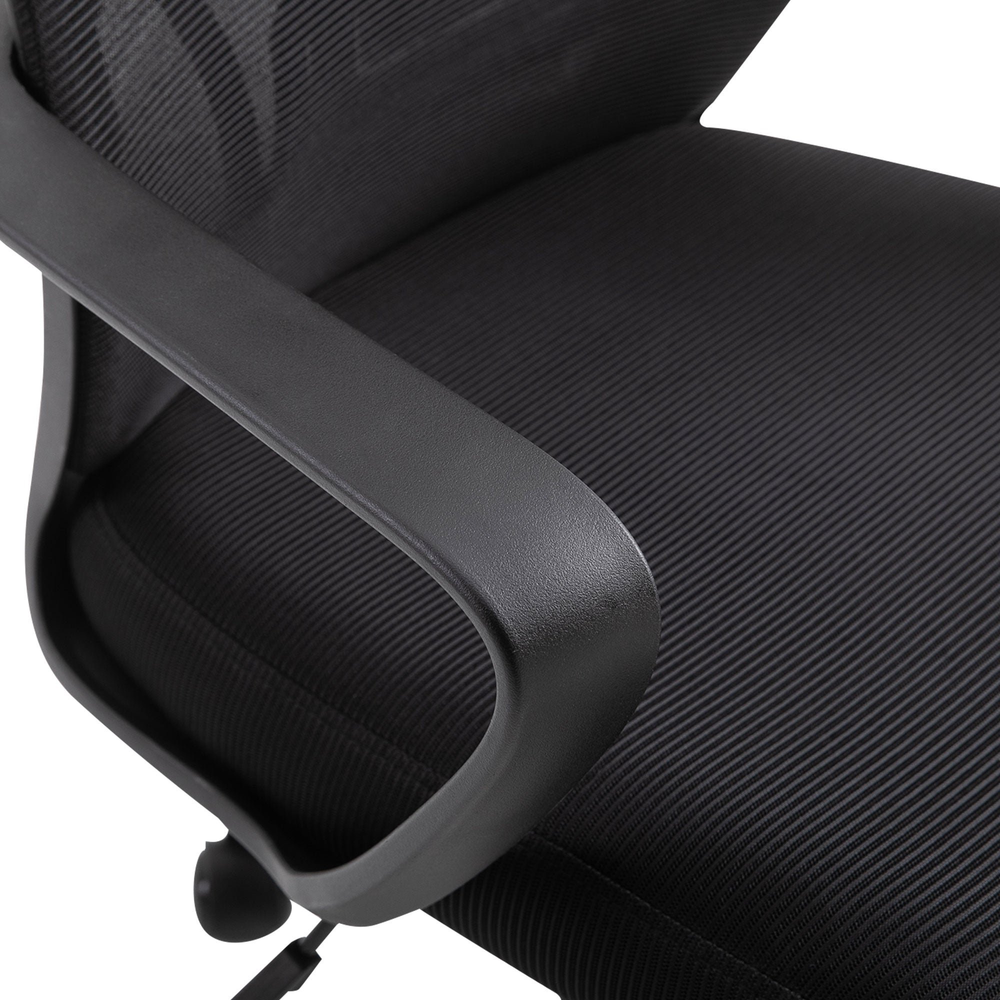 Office Chair Desk Chair Adjustable with Backrest Armrests Headrest Wheels and Rocking Function Load 120 kg 64x55x116-126 cm Black
