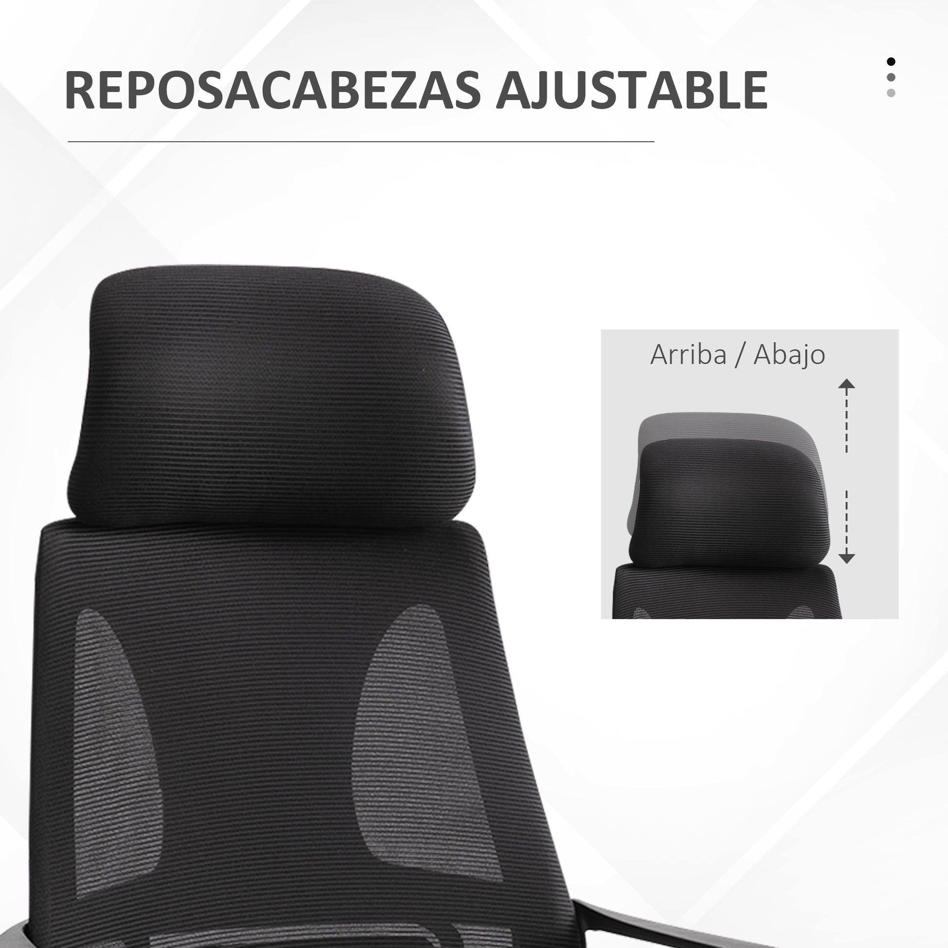 Office Chair Desk Chair Adjustable with Backrest Armrests Headrest Wheels and Rocking Function Load 120 kg 64x55x116-126 cm Black