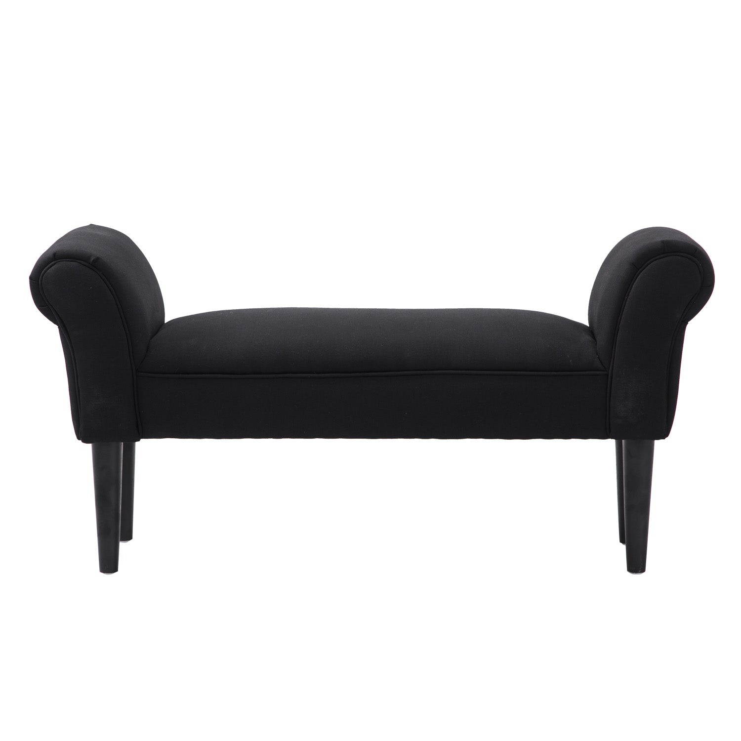 Bed Bench, Upholstered Bench, Seating Bench, Hallway Bench for Bedroom, up to 130 kg Load Capacity, Sailcloth, Black, 102 x 36 x 51 cm