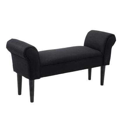 Bed Bench, Upholstered Bench, Seating Bench, Hallway Bench for Bedroom, up to 130 kg Load Capacity, Sailcloth, Black, 102 x 36 x 51 cm