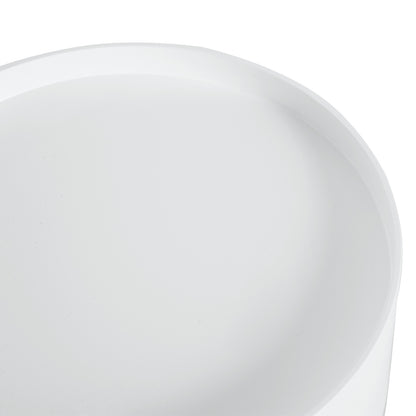 Bedside Table with 1 Drawer Round Side Table with Raised Edge and 3 Wooden Legs for Bedroom Living Room Modern Style Ø38x45 cm White