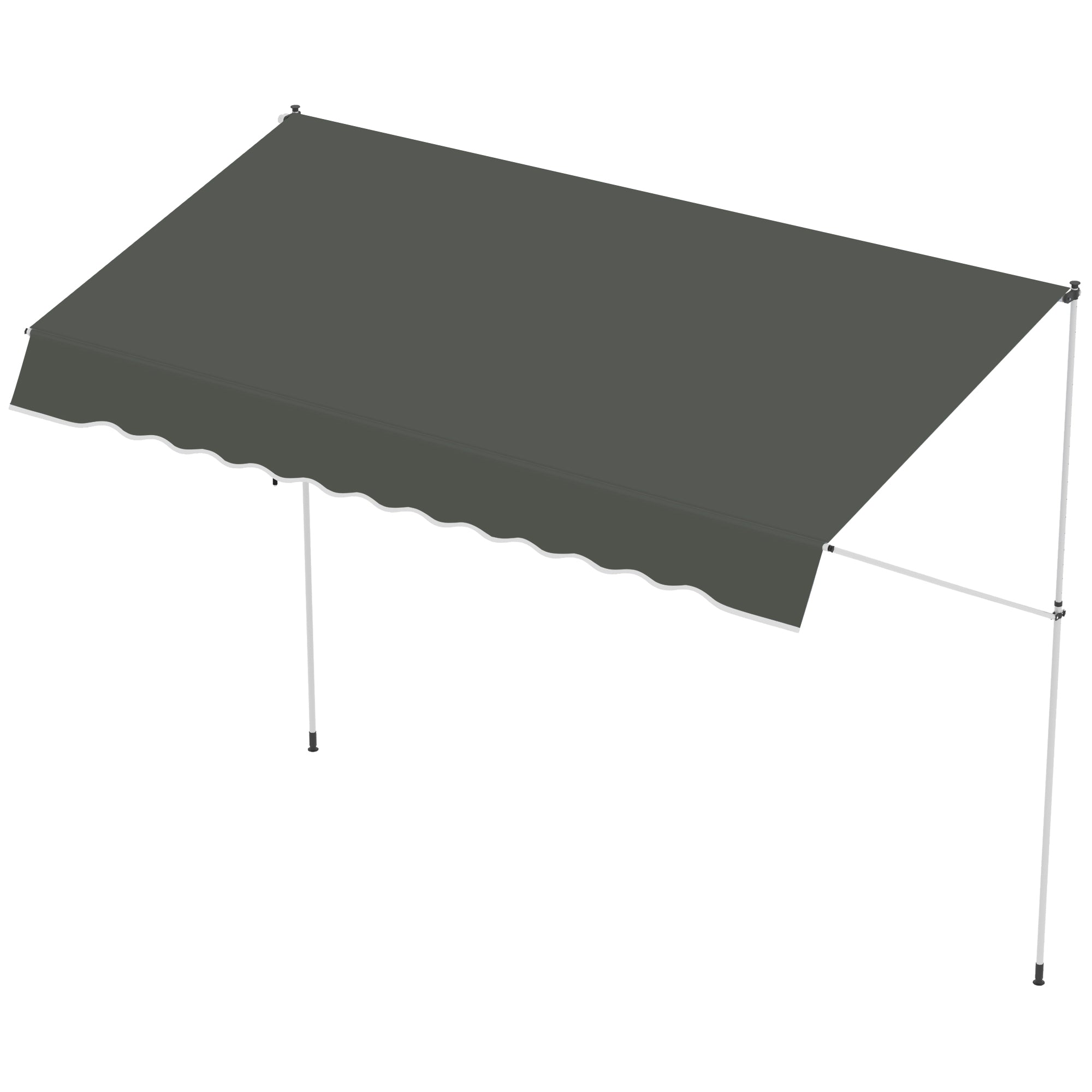 Clamp Awning with Hand Crank Adjustable Height Retractable Arm Awning Dirt-resistant, Weather-resistant Balcony Awning 150cm wide Patio Awning for Terrace Balcony Porch Gray