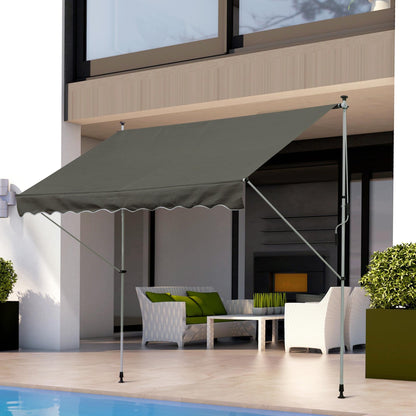 Clamp Awning with Hand Crank Adjustable Height Retractable Arm Awning Dirt-resistant, Weather-resistant Balcony Awning 150cm wide Patio Awning for Terrace Balcony Porch Gray